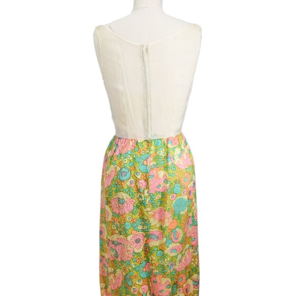 Vintage 1960's Floral Print Two Piece Dress - Designer Unknown - Picture 8 of 13